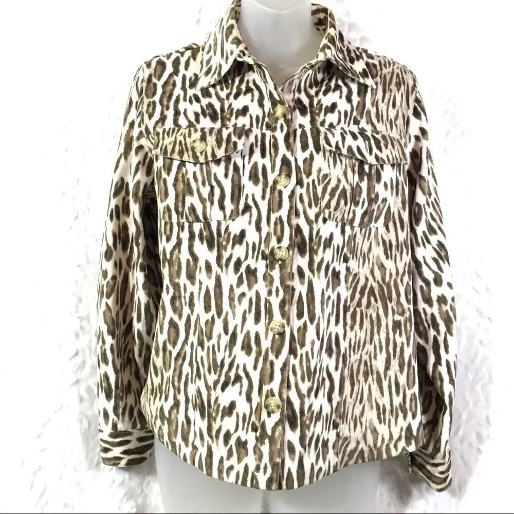 Draper’s & Damon’s leopard print shirt top blouse